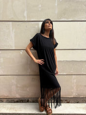 ROBE FRANGE NOIR