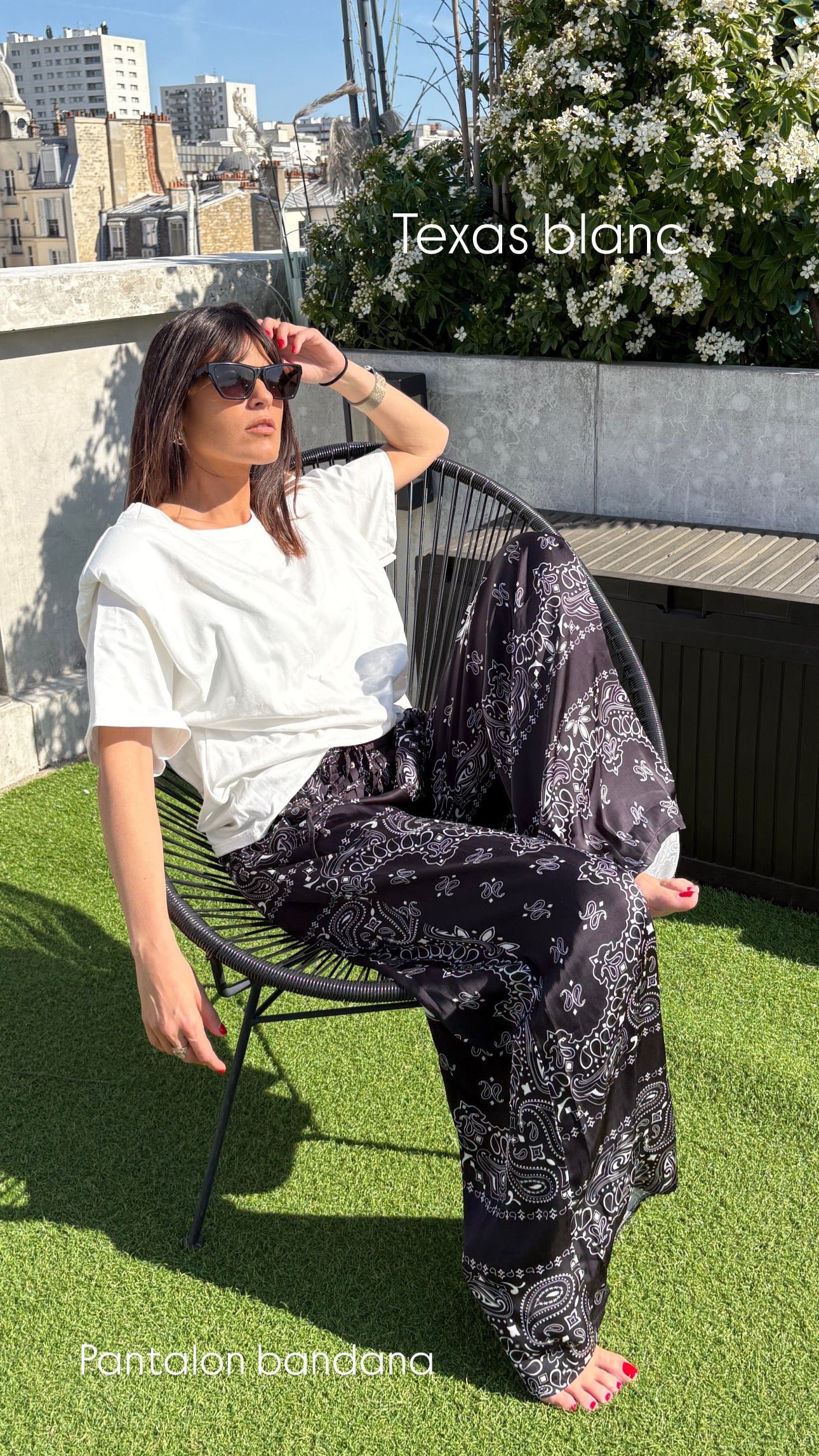 Pantalon bandana noir