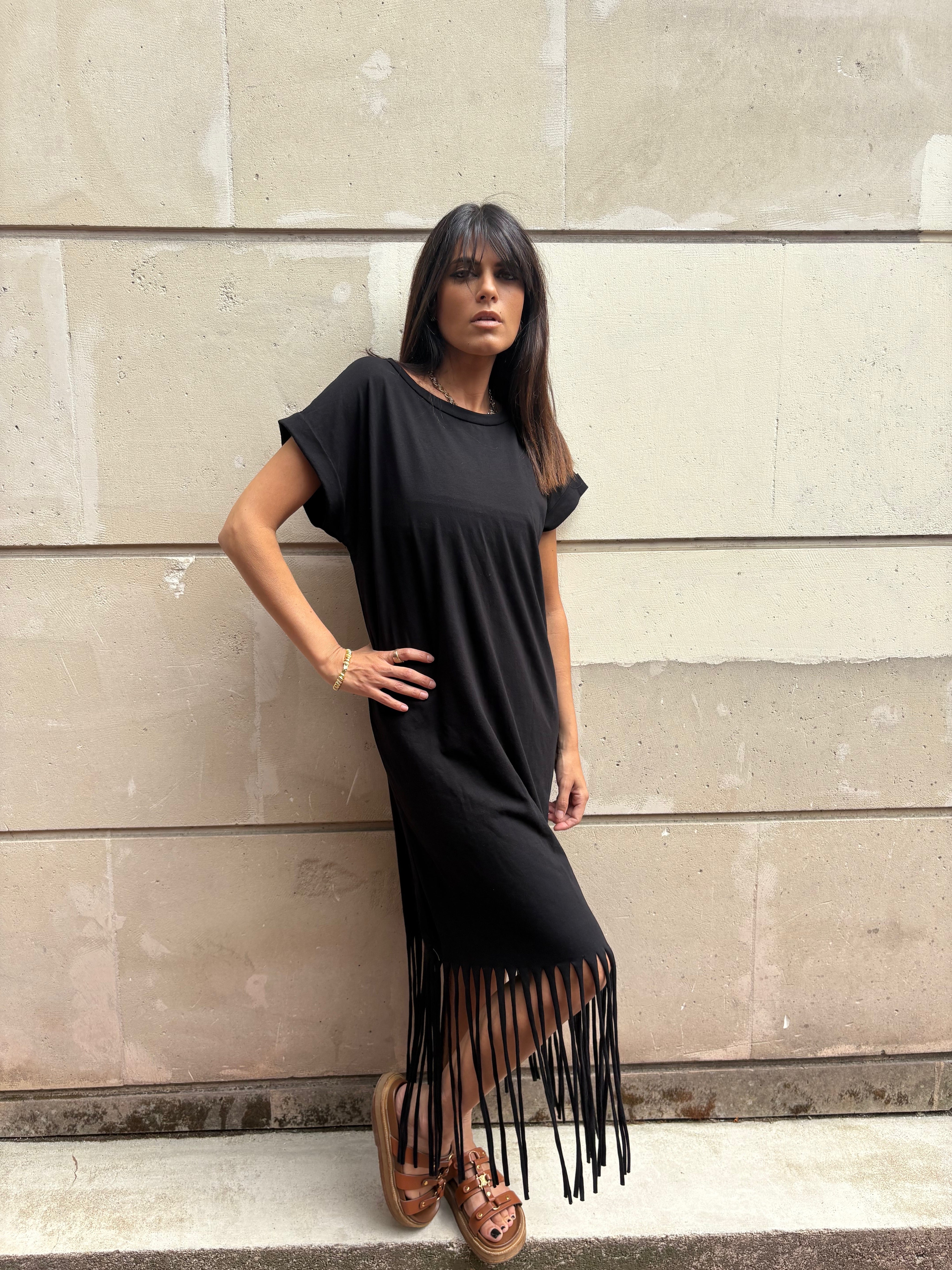 ROBE FRANGE NOIR