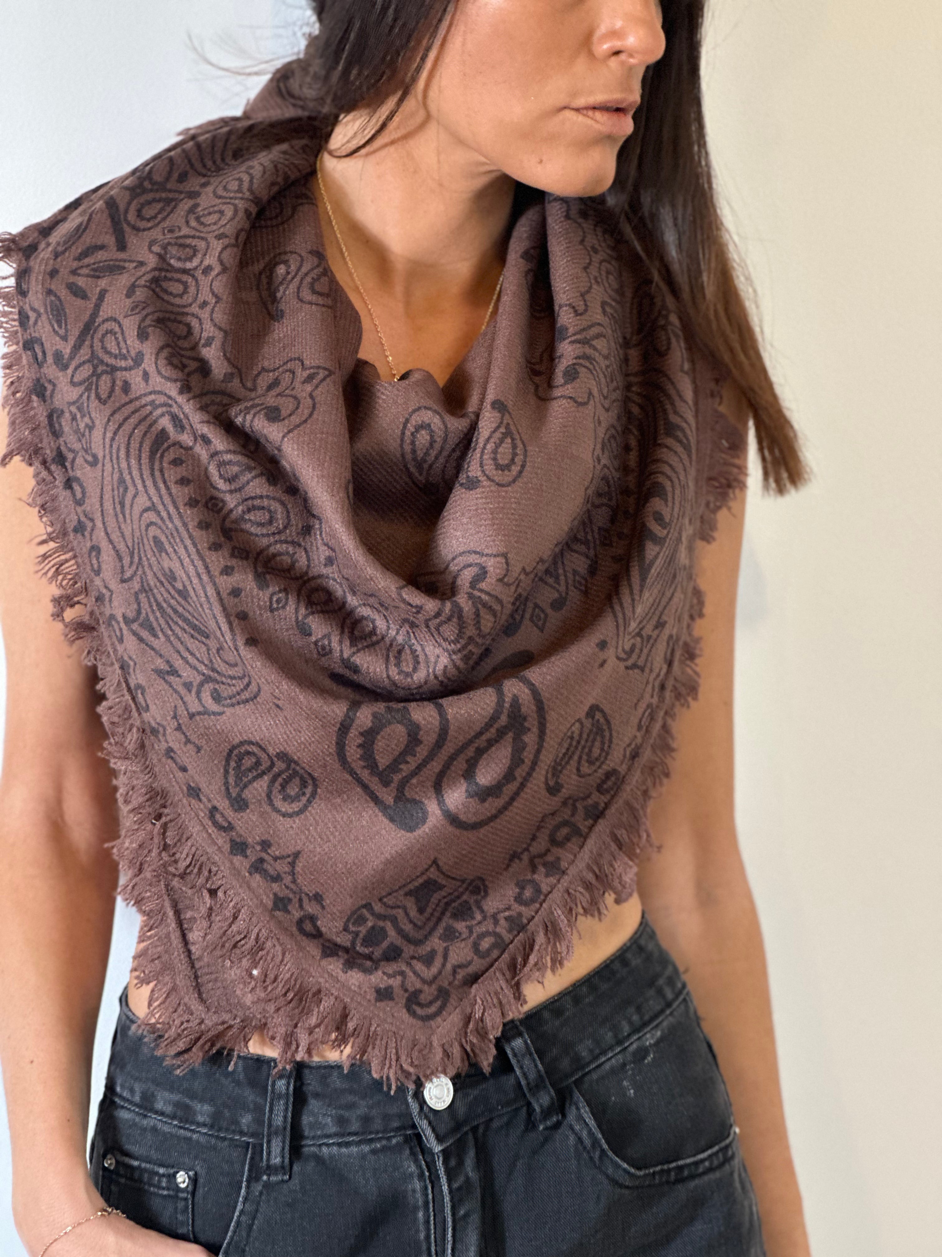 Écharpe bandana chocolat