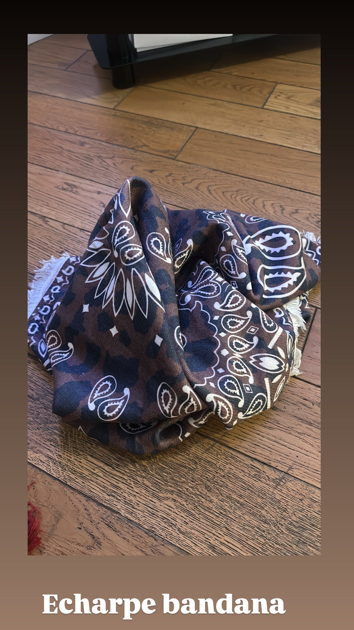 ￼Écharpe bandana leopard taupe